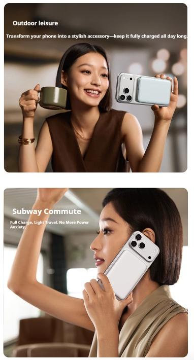 Magnetic Wireless Charger + Power Bank for iPhone 17/16/15/14/13/12