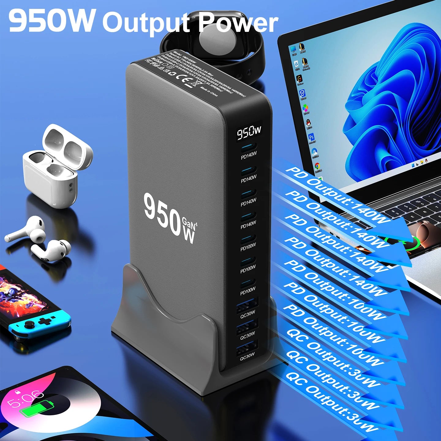 3.0 Multiport Fast Charging Station