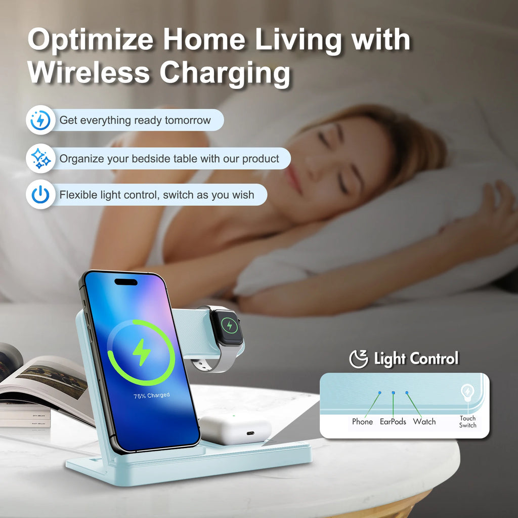 3 In 1 Magnetic Wireless Dock Station - Compatible with any devices
