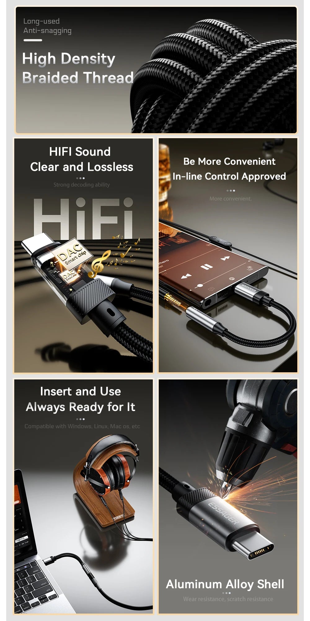 Lightning to 3.5mm Aux Audio Adapter