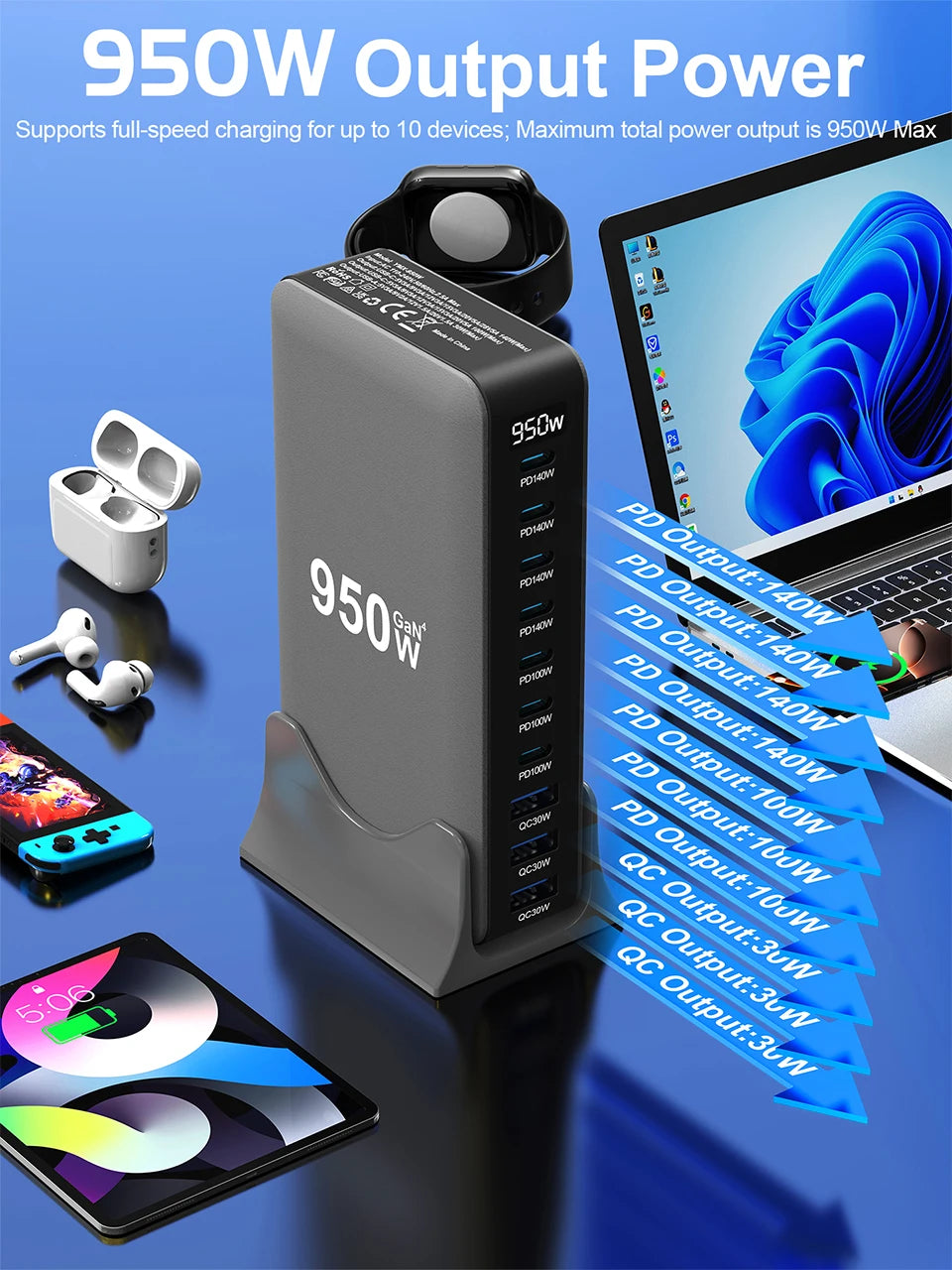 3.0 Multiport Fast Charging Station