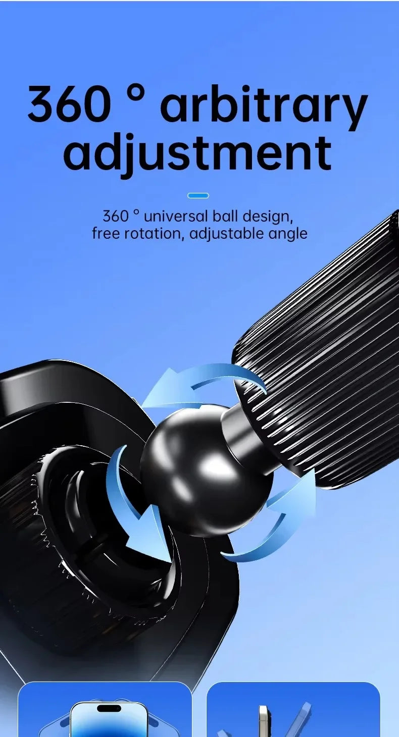 Wireless Car Charger - Air Vent Fast Charging Phone Holder in Car - compatible with iPhone + Android