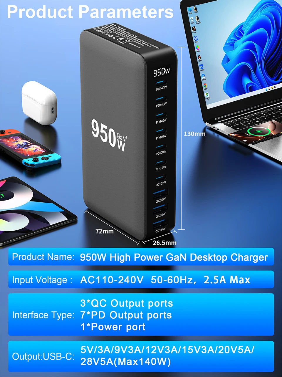 3.0 Multiport Fast Charging Station