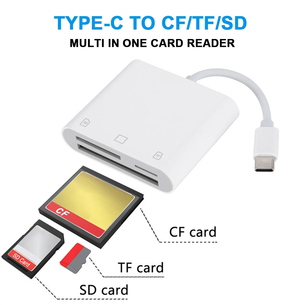 3 in 1 Type-C To SD/TF/CF Memory Card Adapter
