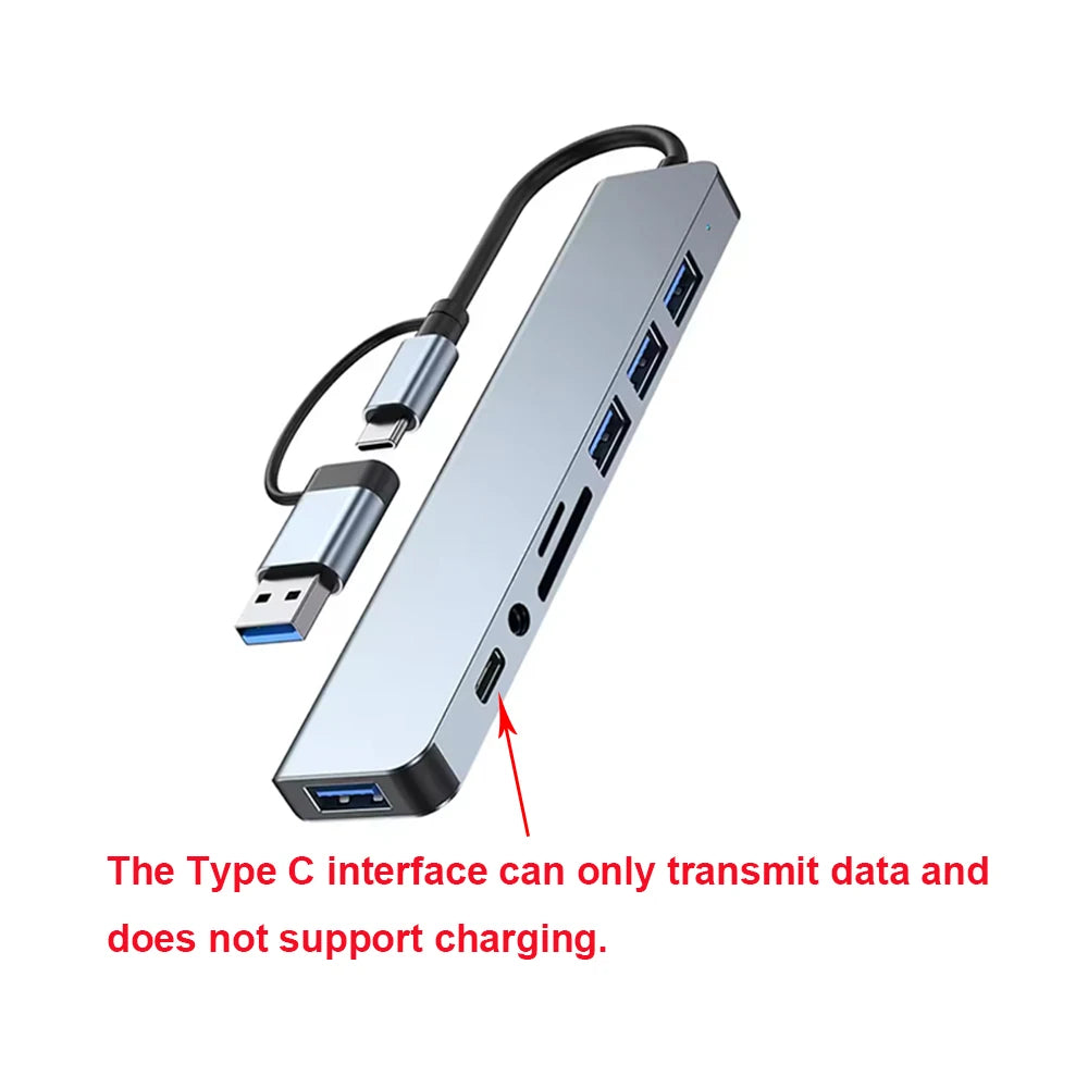8 in 2 USB +Type C Docking Station