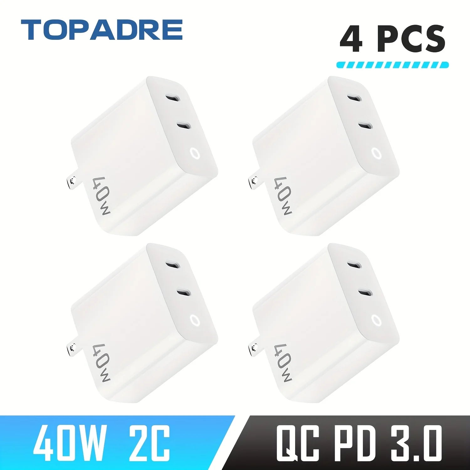 Duel Ports USB-C Lightning Charger with Charging Light