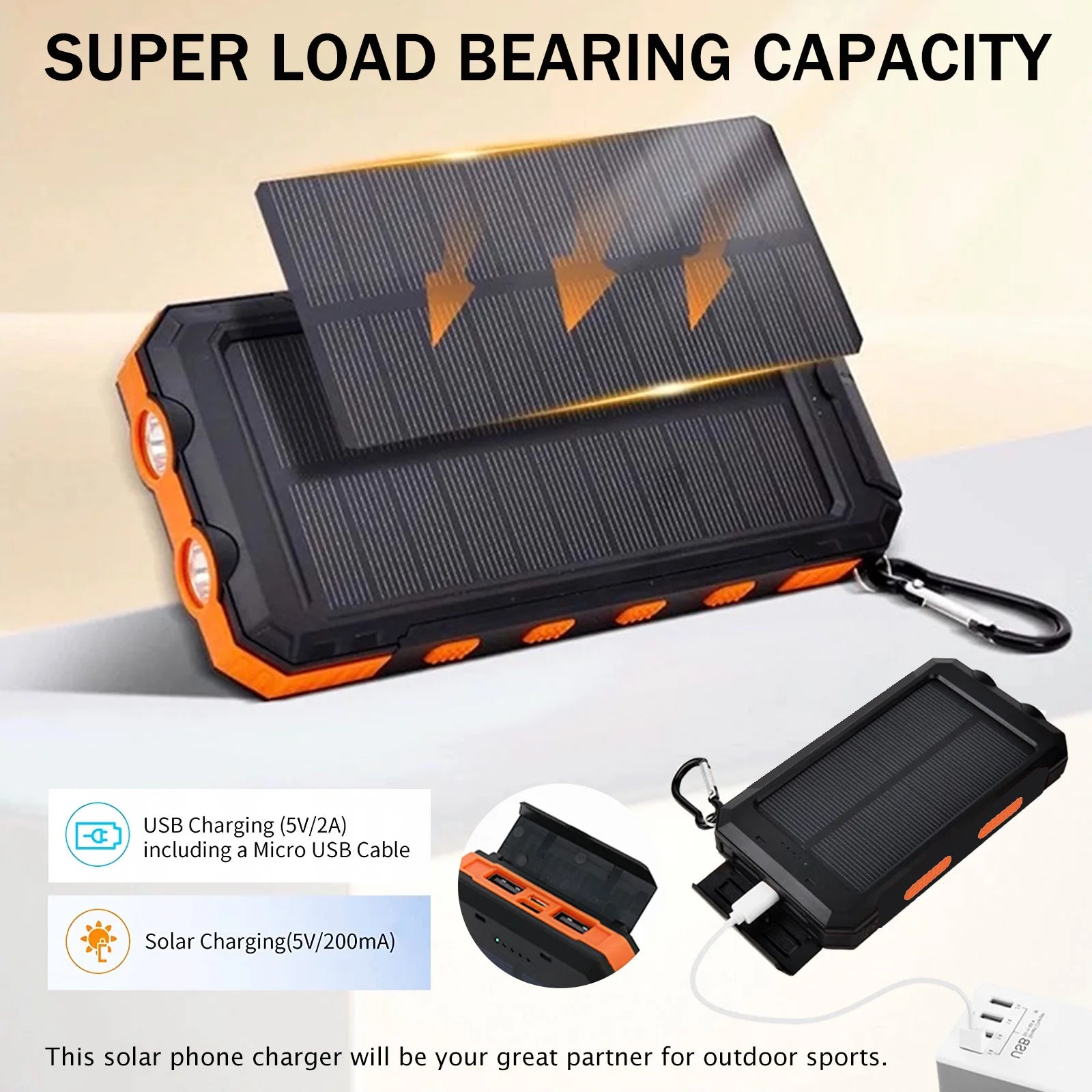 Solar Power Bank Portable - Waterproof