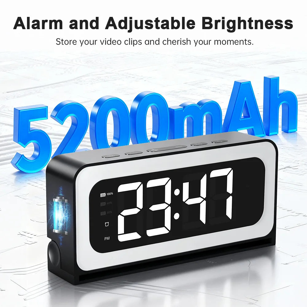Wireless Alarm Clock - Wifi Control - Night Vision Home Surveillance Monitor