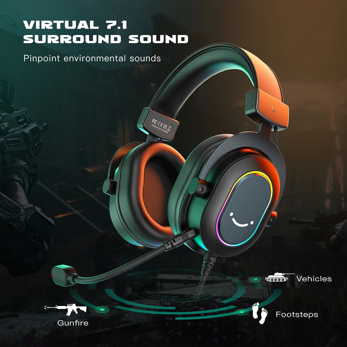 Gaming Headset with Mic Over-Ear Headphones