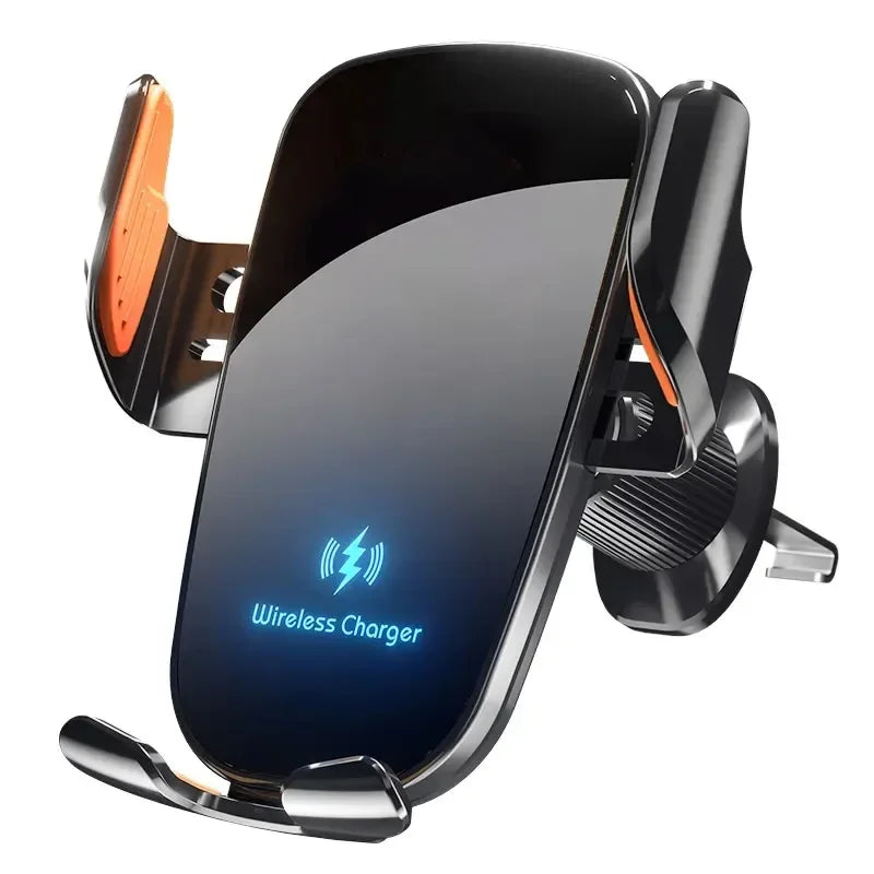 Wireless Car Charger - Air Vent Fast Charging Phone Holder in Car - compatible with iPhone + Android