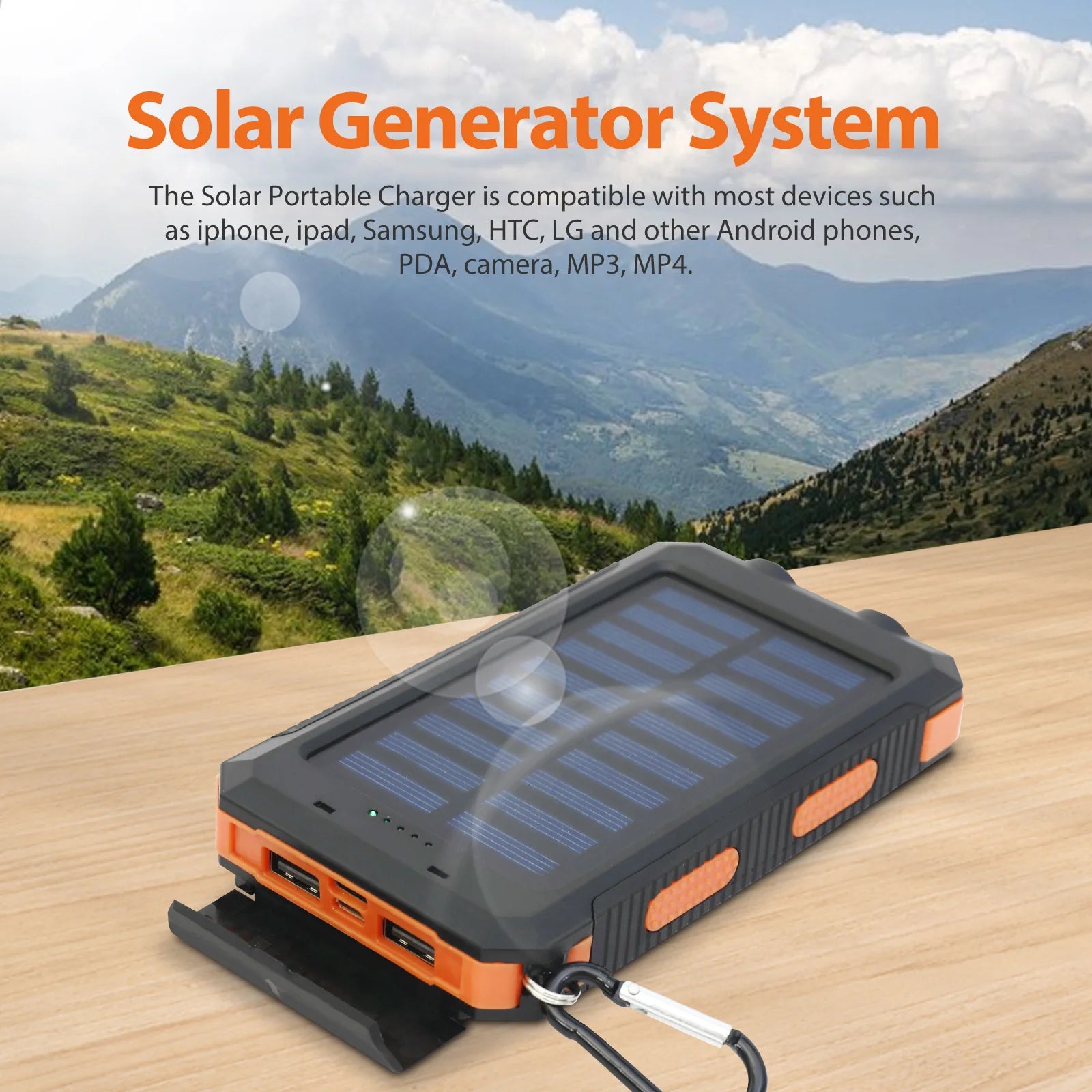 Solar Power Bank Portable - Waterproof