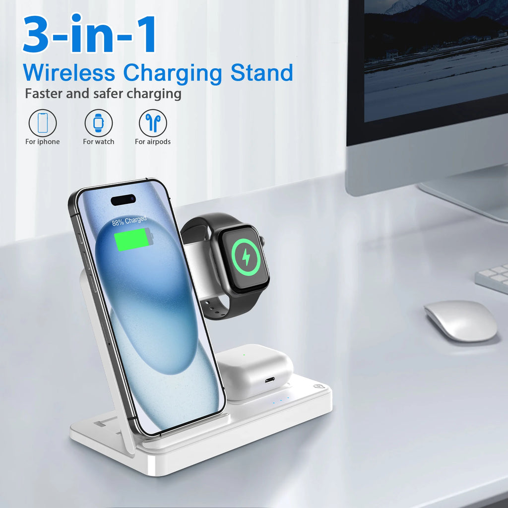3 In 1 Magnetic Wireless Dock Station - Compatible with any devices
