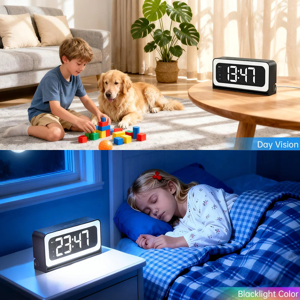 Wireless Alarm Clock - Wifi Control - Night Vision Home Surveillance Monitor
