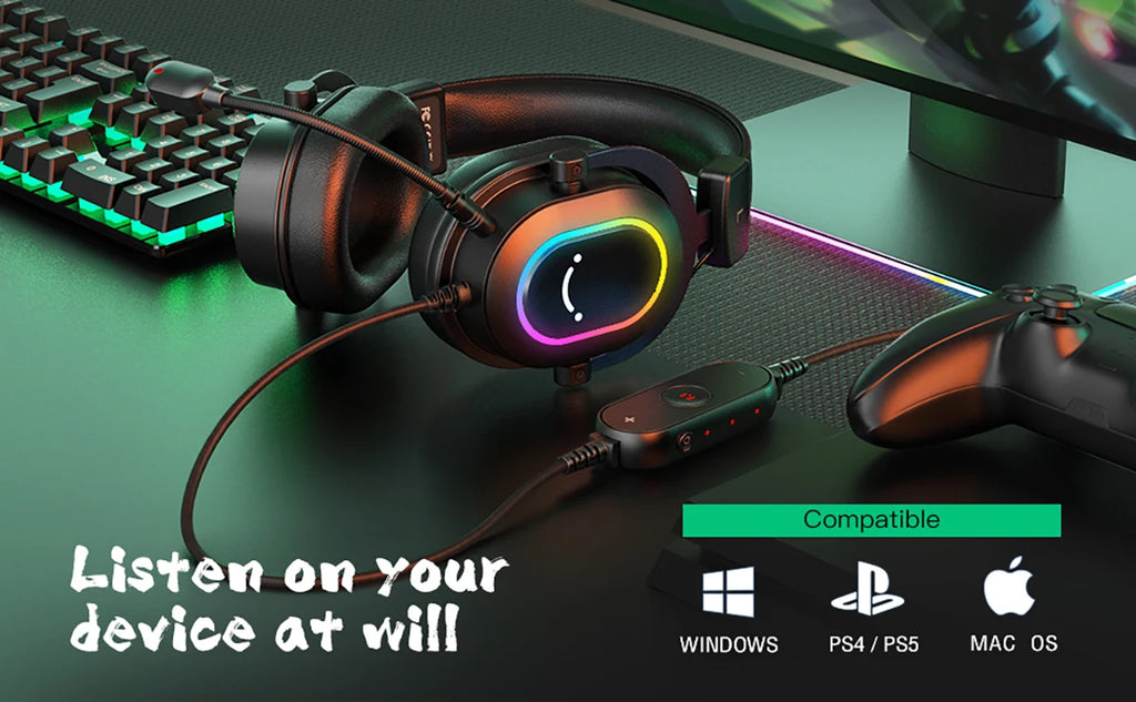 Gaming Headset with Mic Over-Ear Headphones