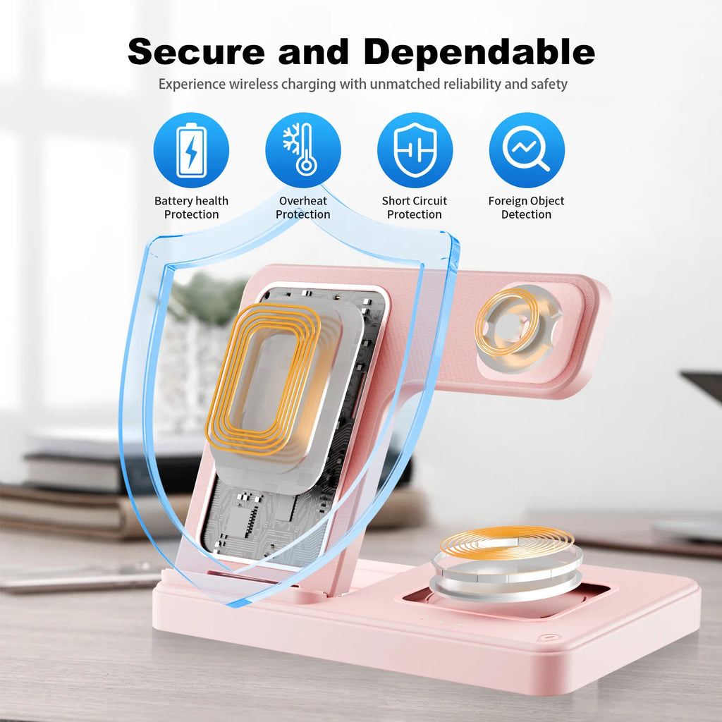 3 In 1 Magnetic Wireless Dock Station - Compatible with any devices