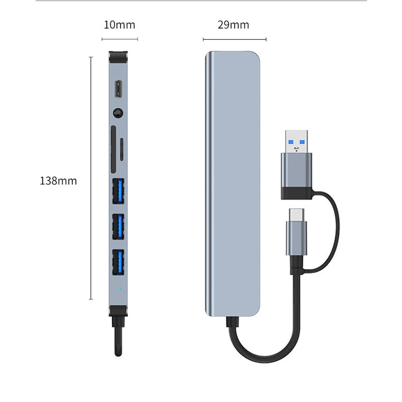 8 in 2 USB +Type C Docking Station