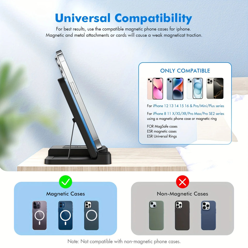 3 In 1 Magnetic Wireless Dock Station - Compatible with any devices