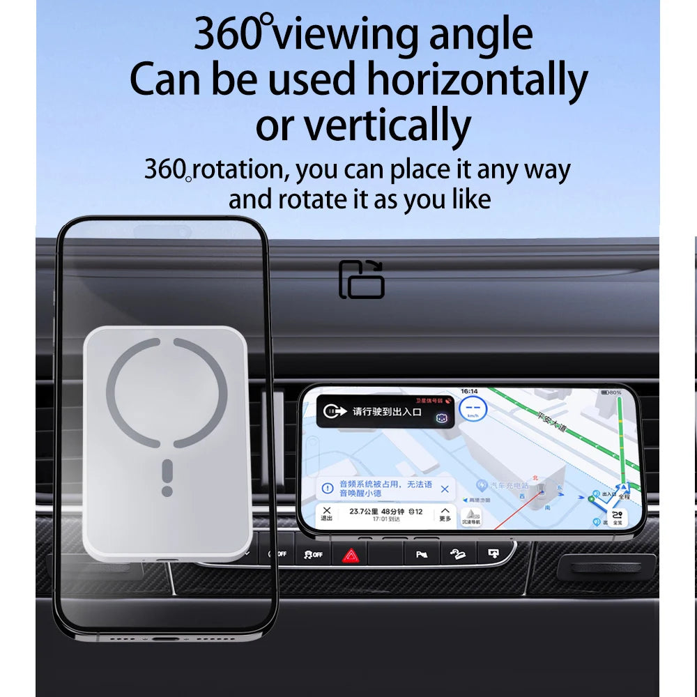 Car Phone Holder + Mount - Magnetic Wireless Charger