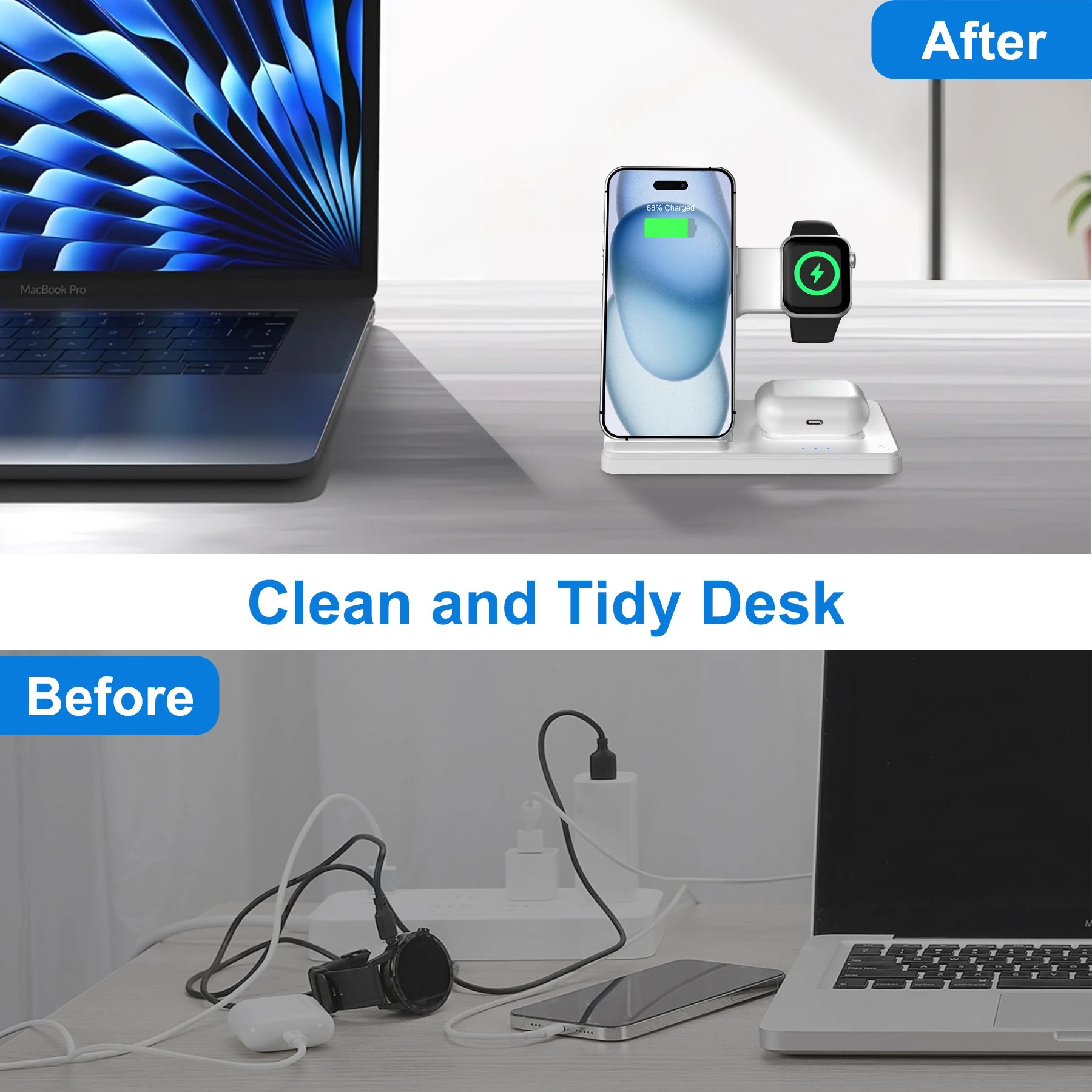 3 In 1 Magnetic Wireless Dock Station - Compatible with any devices