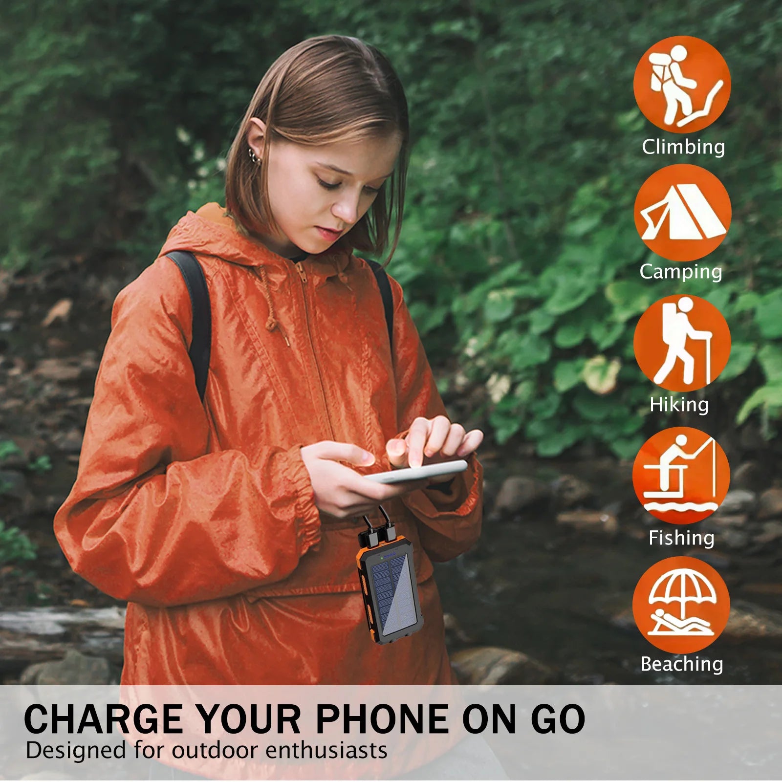 Solar Power Bank Portable - Waterproof