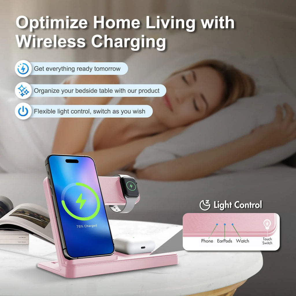3 In 1 Magnetic Wireless Dock Station - Compatible with any devices