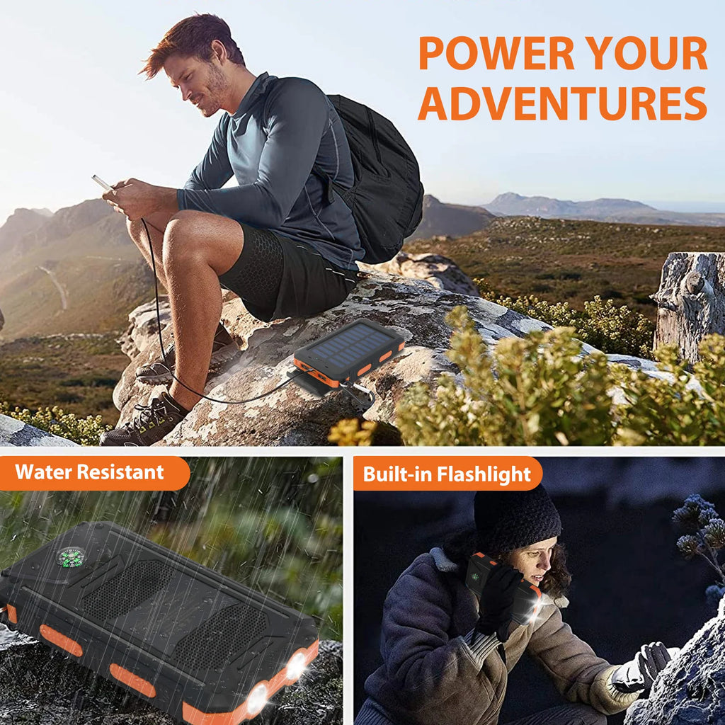 Solar Power Bank Portable - Waterproof