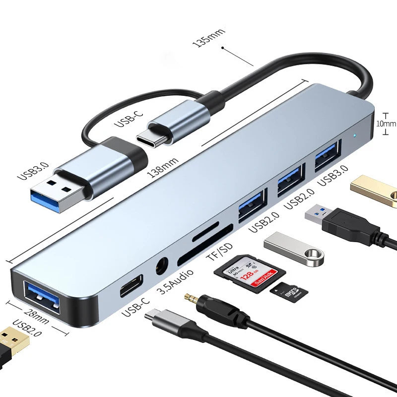8 in 2 USB +Type C Docking Station