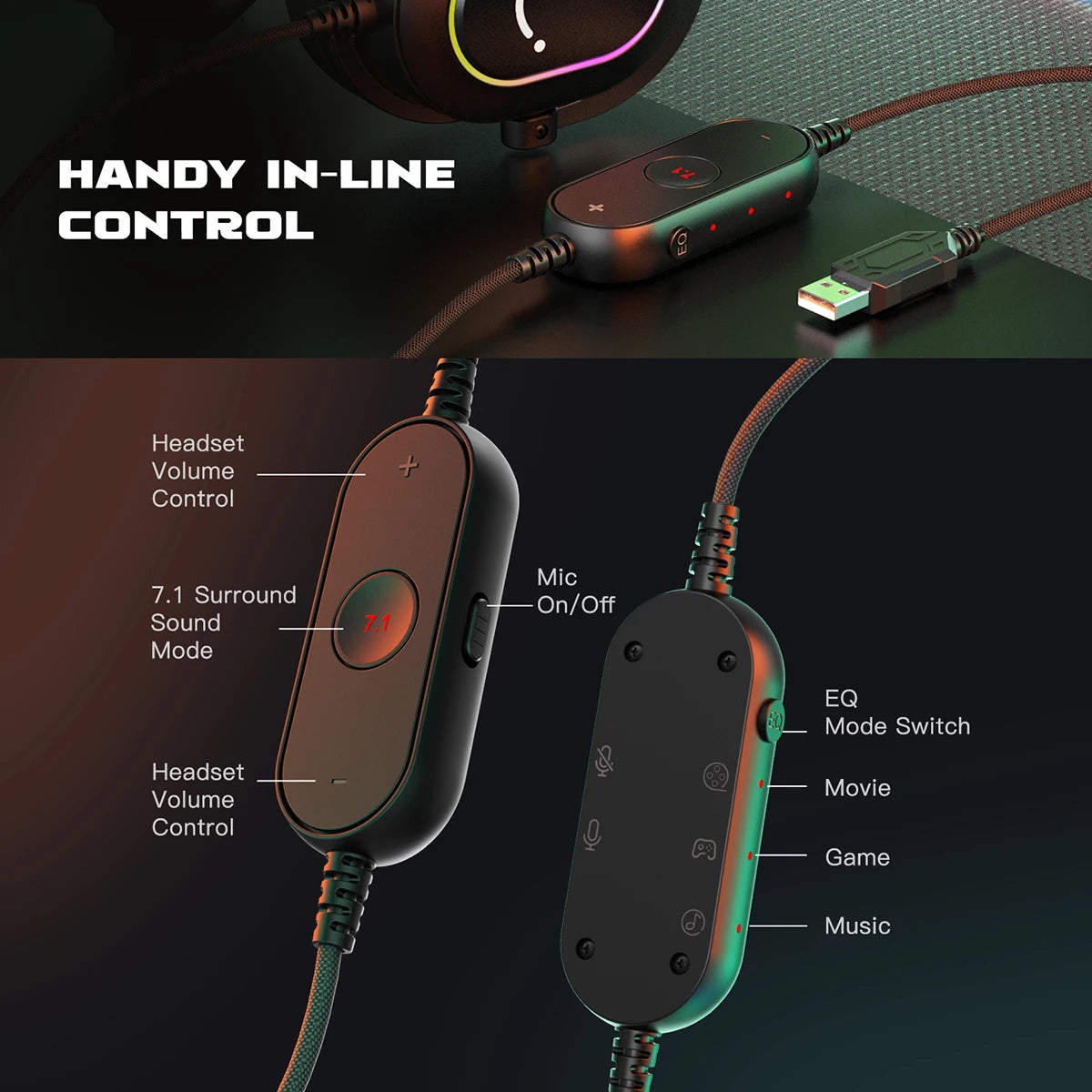 Gaming Headset with Mic Over-Ear Headphones