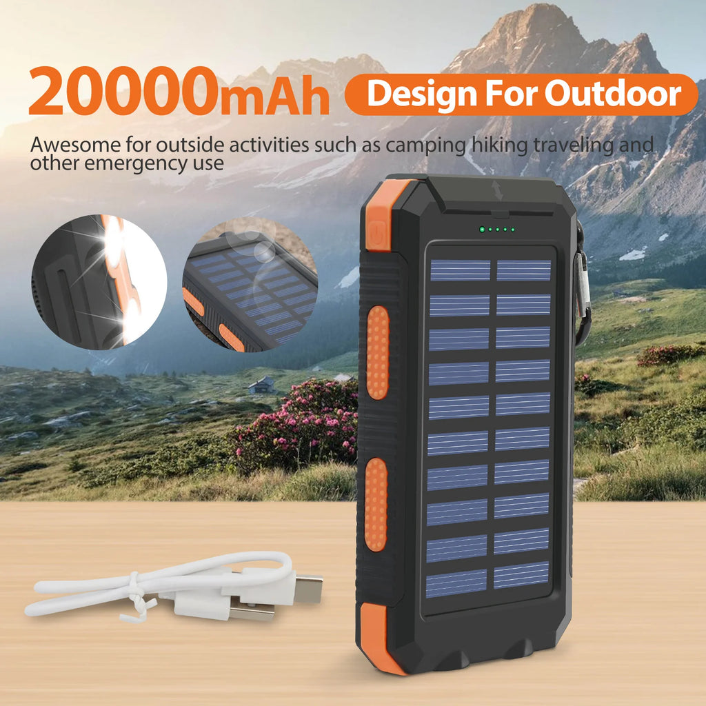 Solar Power Bank Portable - Waterproof
