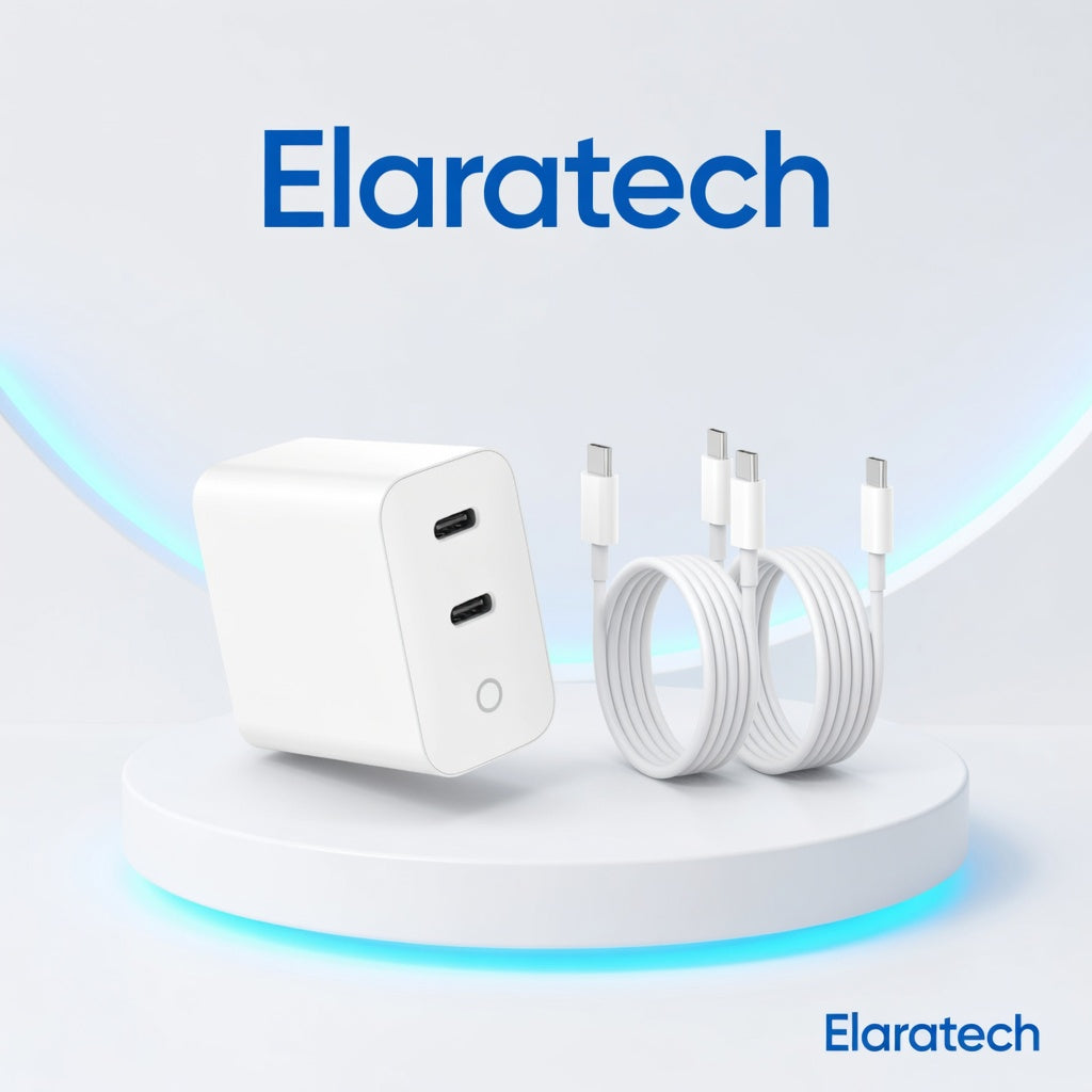 Duel Ports USB-C Lightning Charger with Charging Light