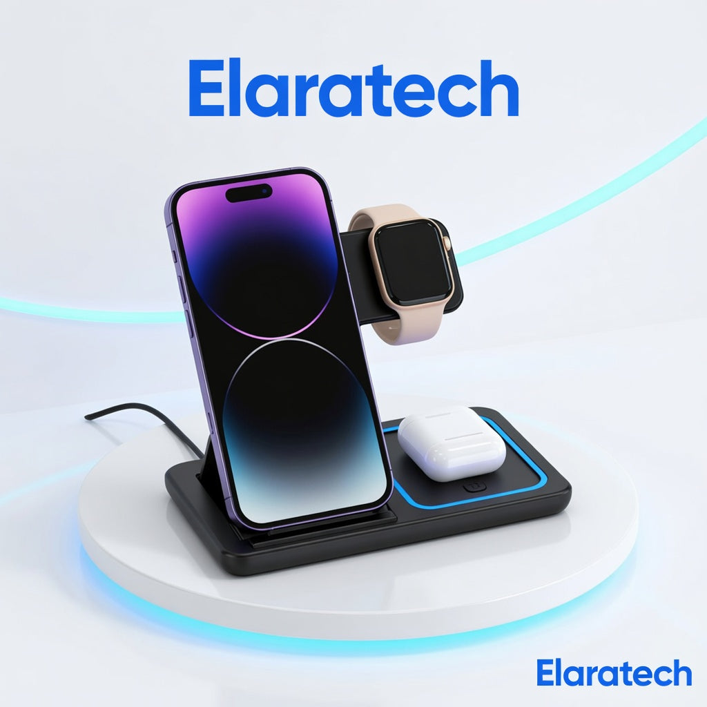 Foldable 3 In 1 Magnetic Wireless Dock Station - Compatible with any devices